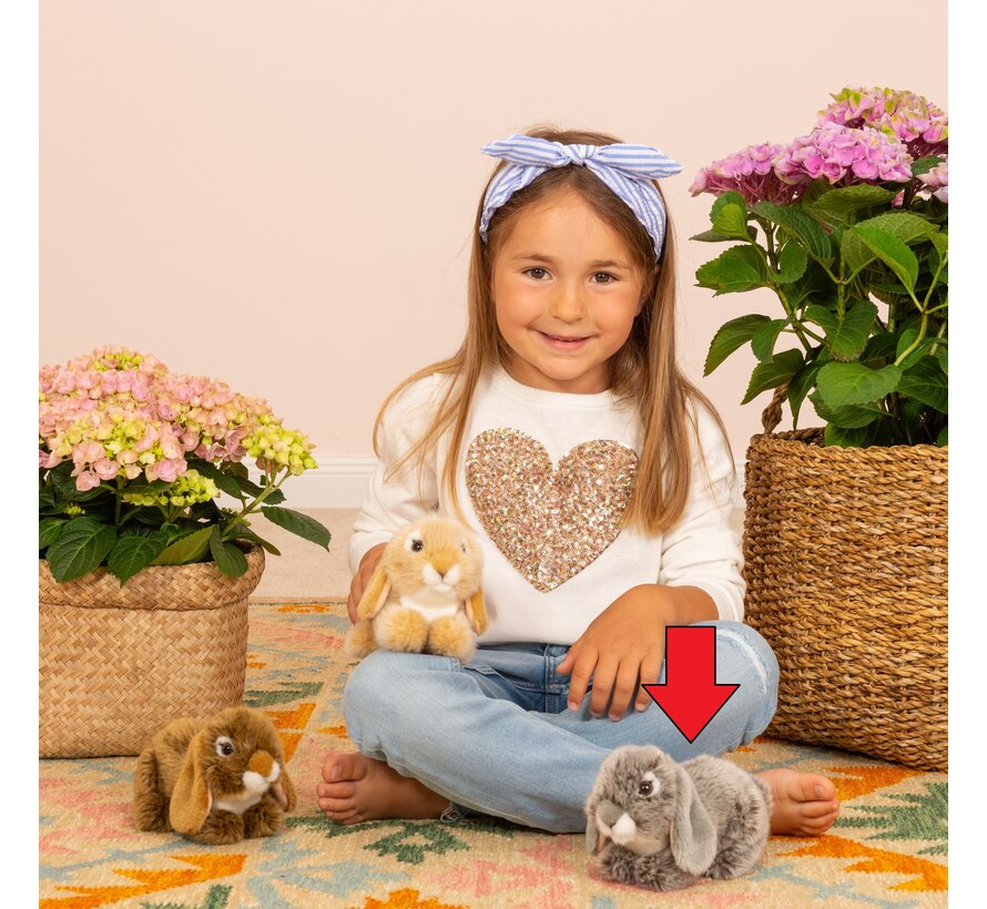 Knuffel Konijn Ram Grijs 18cm