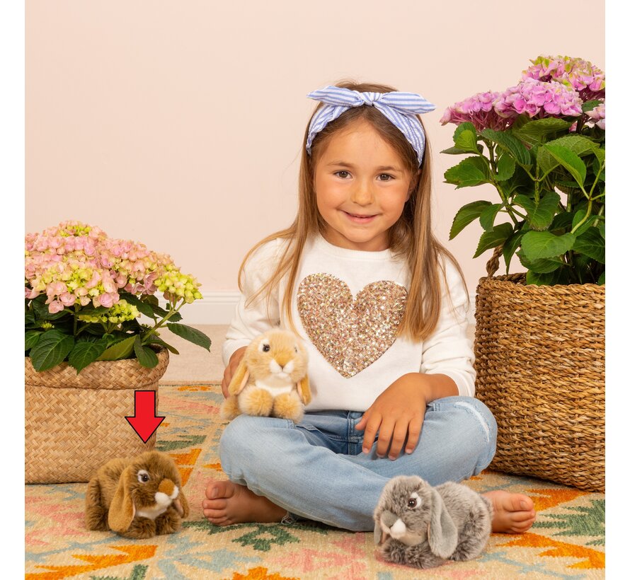 Knuffel Konijn Ram Bruin 18cm