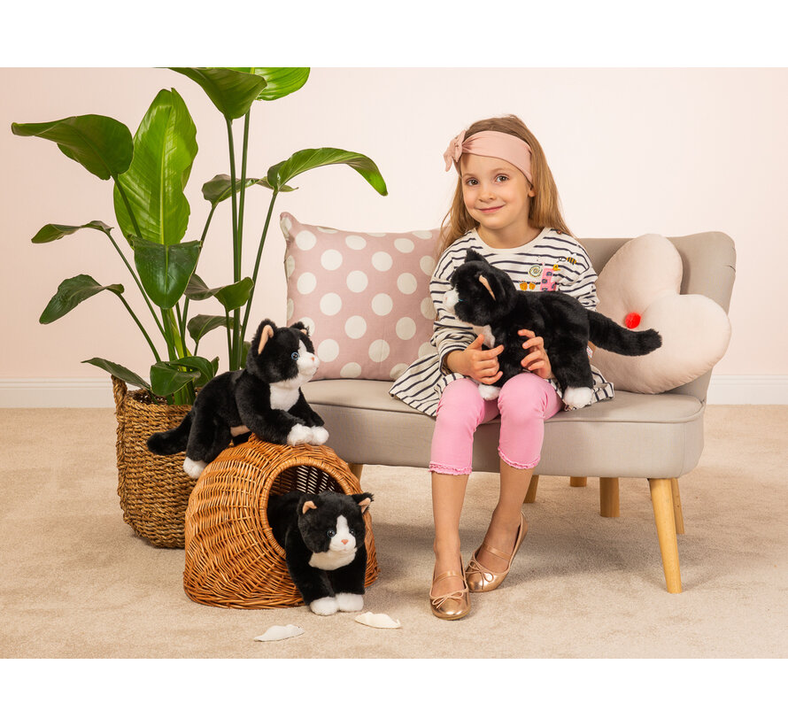 Knuffel Kat Zwart 30 cm
