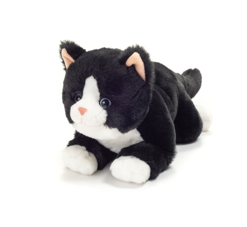 Hermann Teddy Knuffel Kat Zwart 30 cm