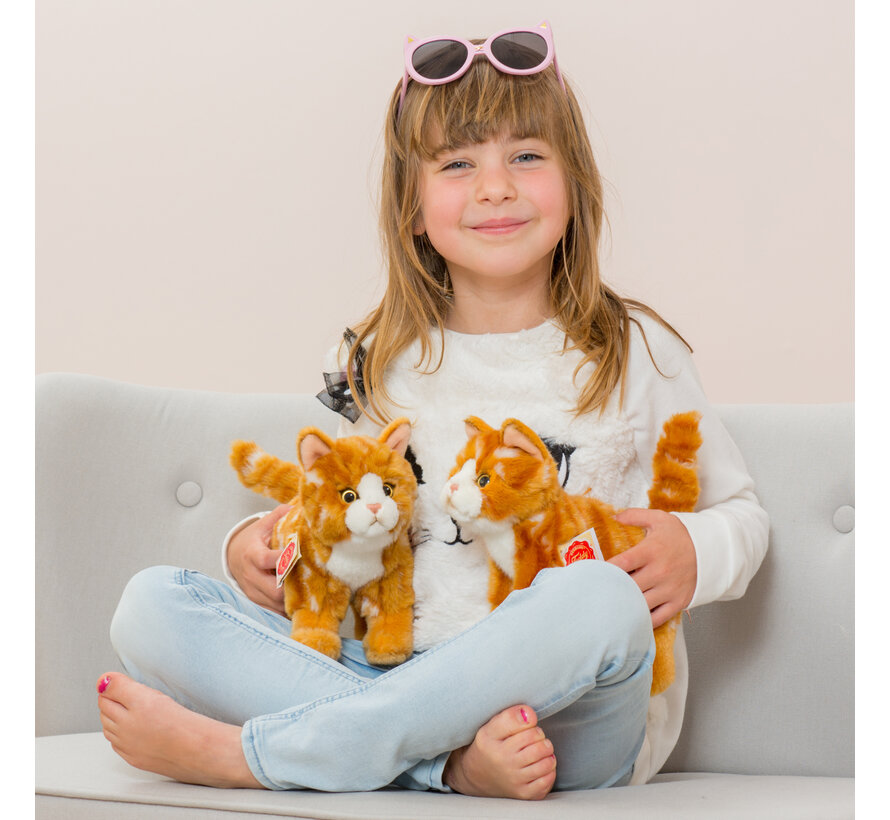 Knuffel Kat Rood Staand 20cm