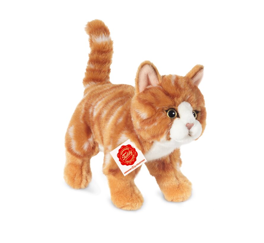Knuffel Kat Rood Staand 20cm