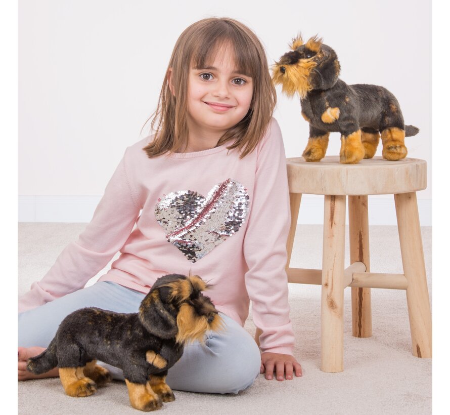 Knuffel Hond Ruwharige Teckel 28cm