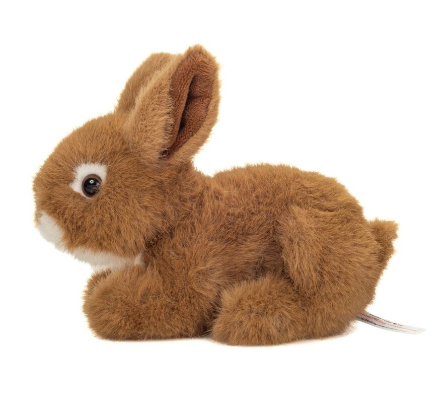 Knuffel Konijn Zittend Bruin 17 cm