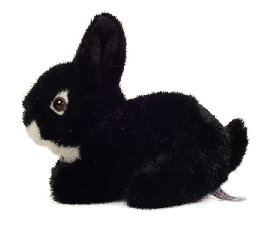 Knuffel Konijn Zittend Zwart 17 cm