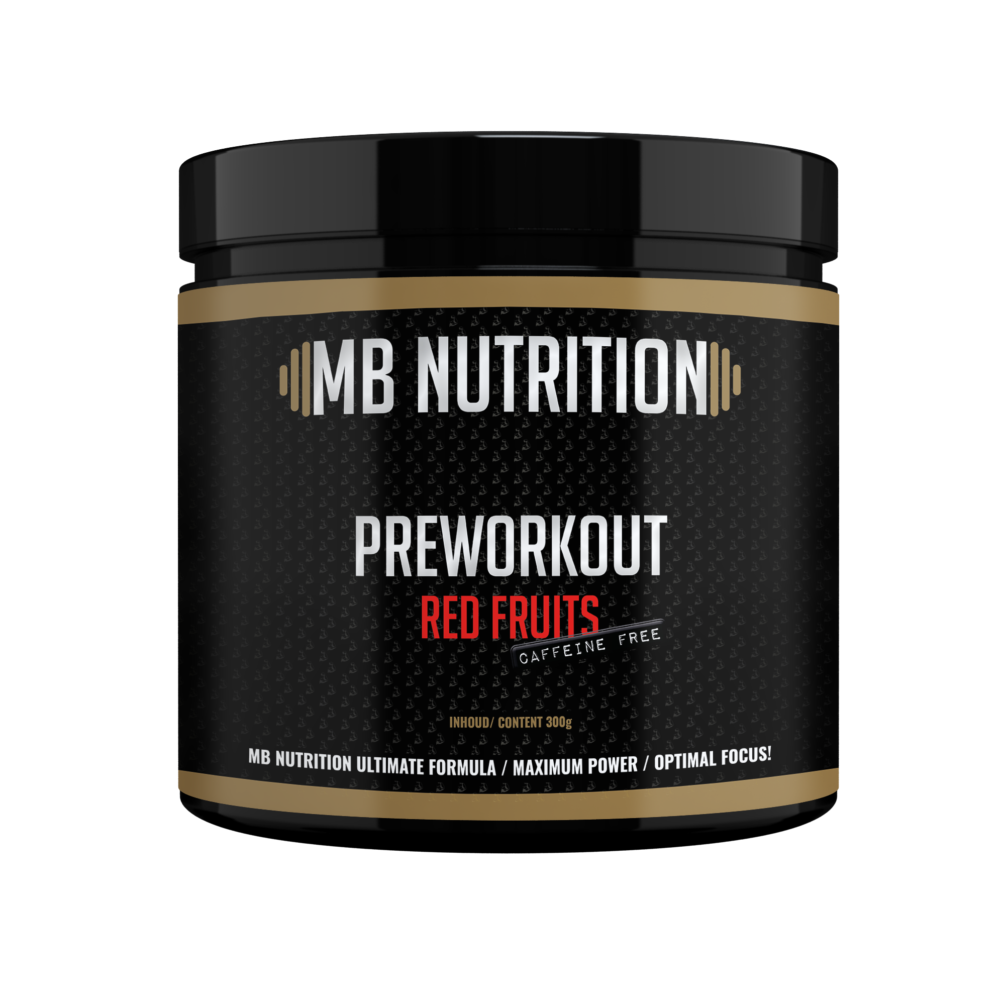 MB Nutrition Pre Workout Red Fruits zonder cafeïne (300 Gram