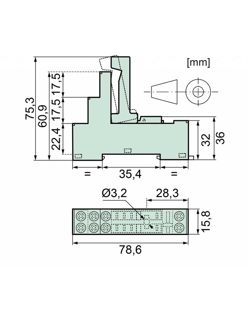 ELESTA relays DIN rail socket