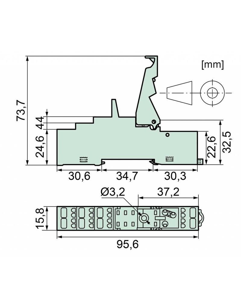 ELESTA relays DIN rail socket SRD-SGR2A KV2A PIK