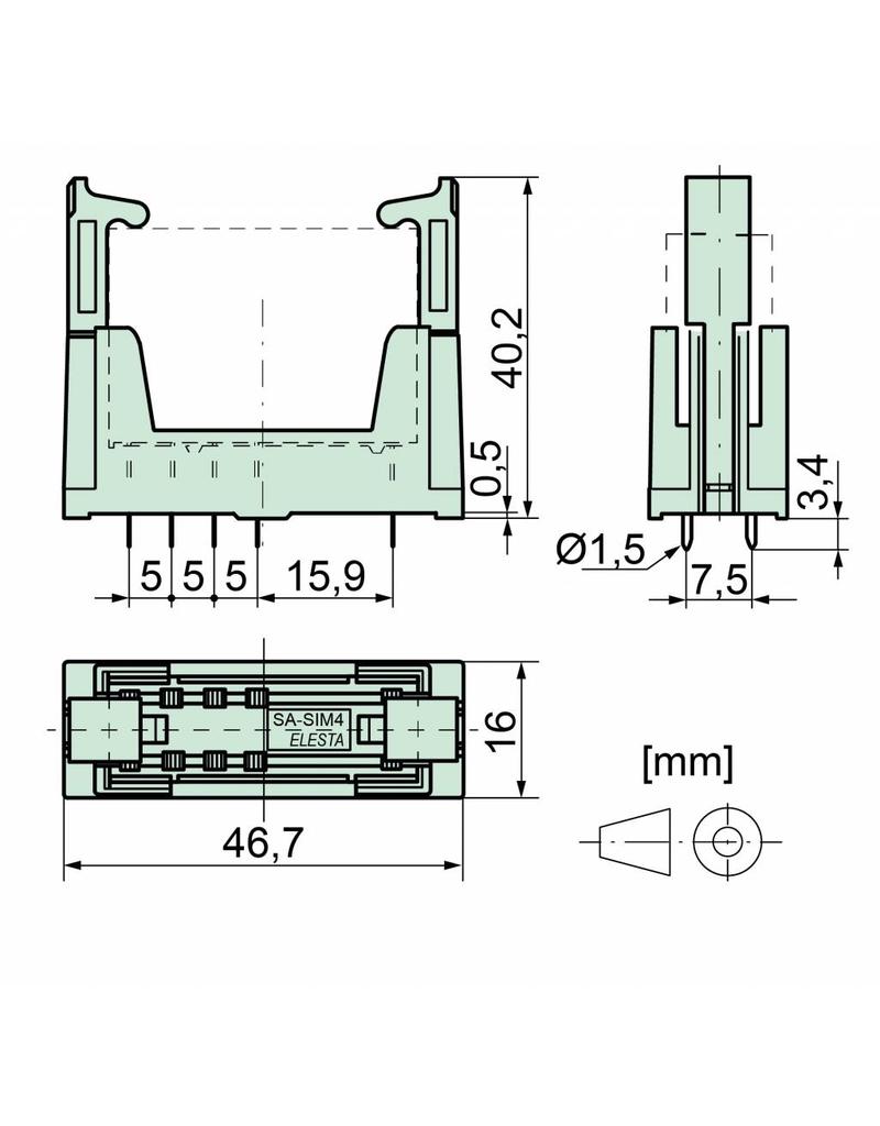 ELESTA relays PCB socket SRP-SIM4