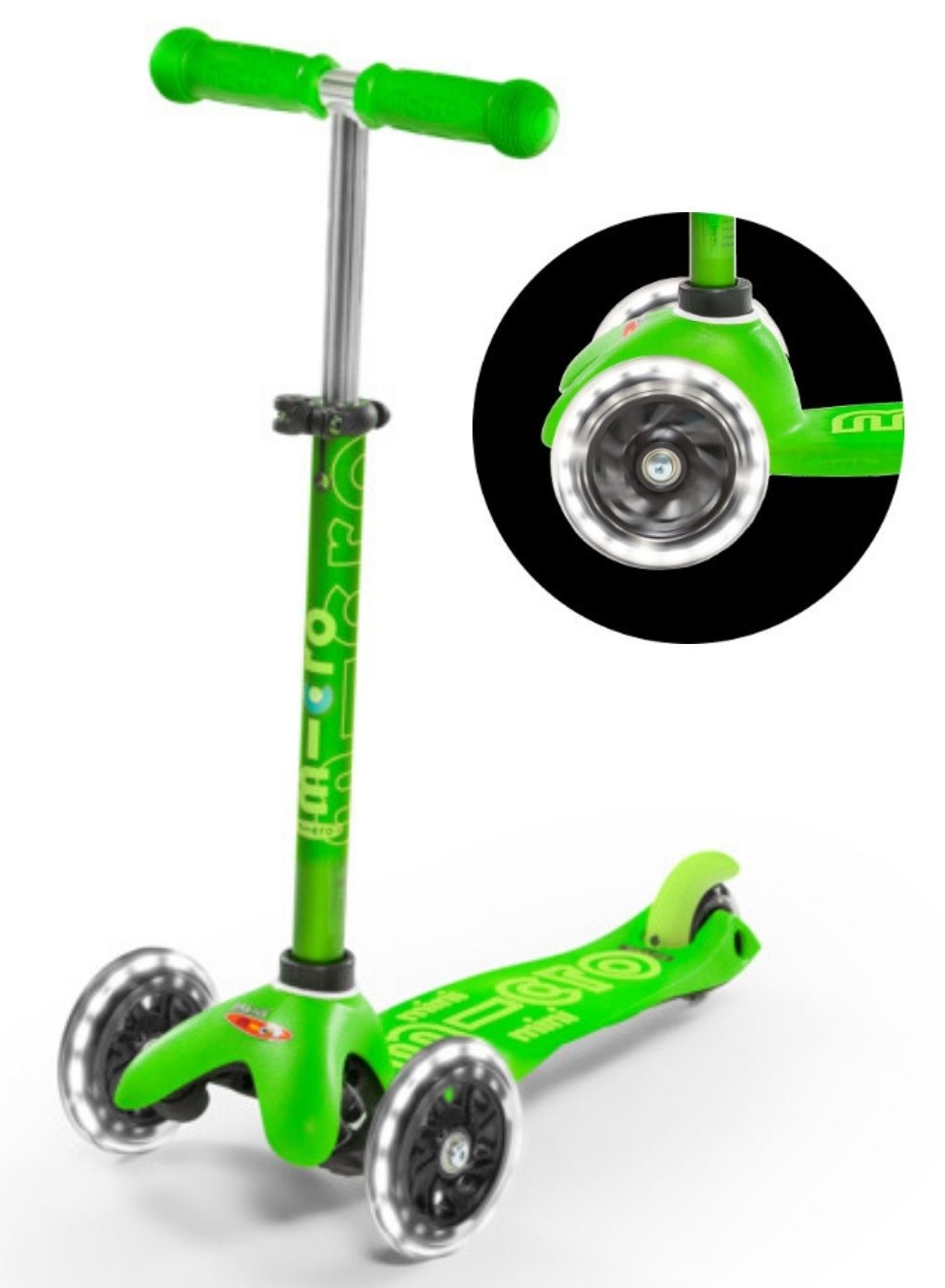 green mini micro scooter