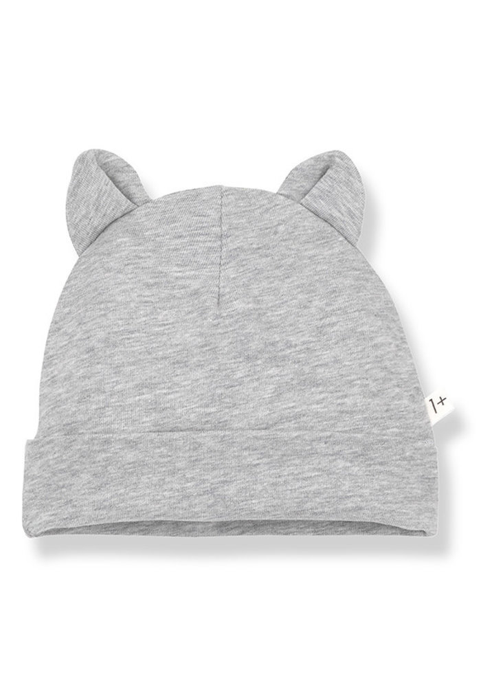 1+ in the Family Leo Beanie w/ ears grey melange