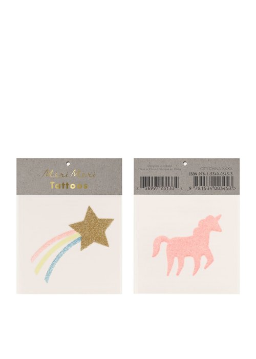 Meri Meri Meri Meri Star & Unicorn Glitter tattoos