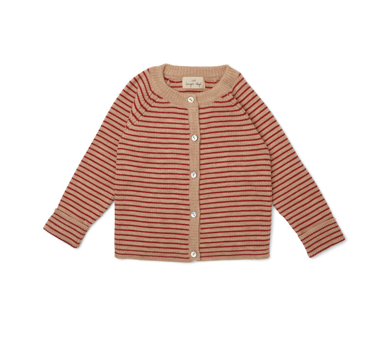 Konges Slojd Meo Cardigan Red With Stripe