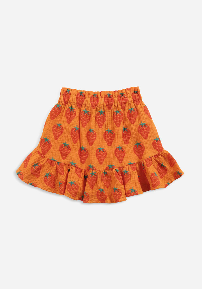 Bobo Choses Strawberry all over woven mini skirt