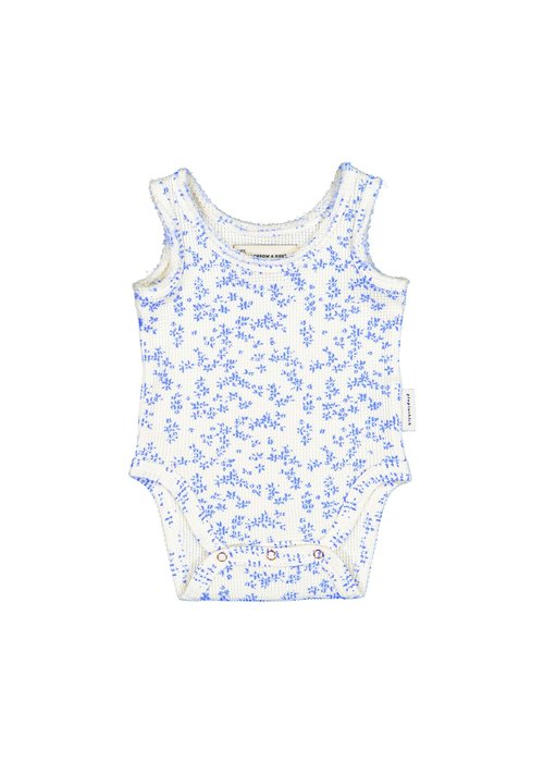 PIUPIUCHICK Piupiuchick sleeveless body | white w/blue little flowers