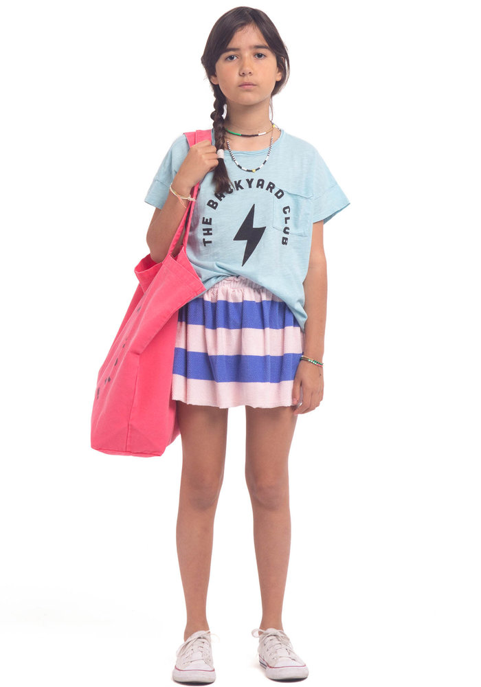 Piupiuchick short skirt| light pink & blue stripes