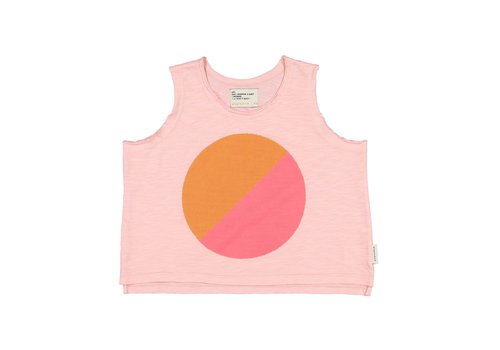 PIUPIUCHICK Piupiuchick sleeveless tshirt | pink w/ multicolor circle print