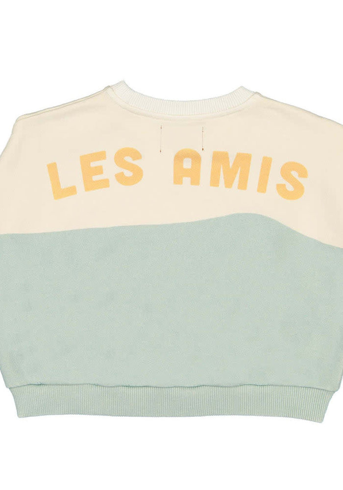 Piupiuchick  sweatshirt off white & light blue w/ "les amis" print