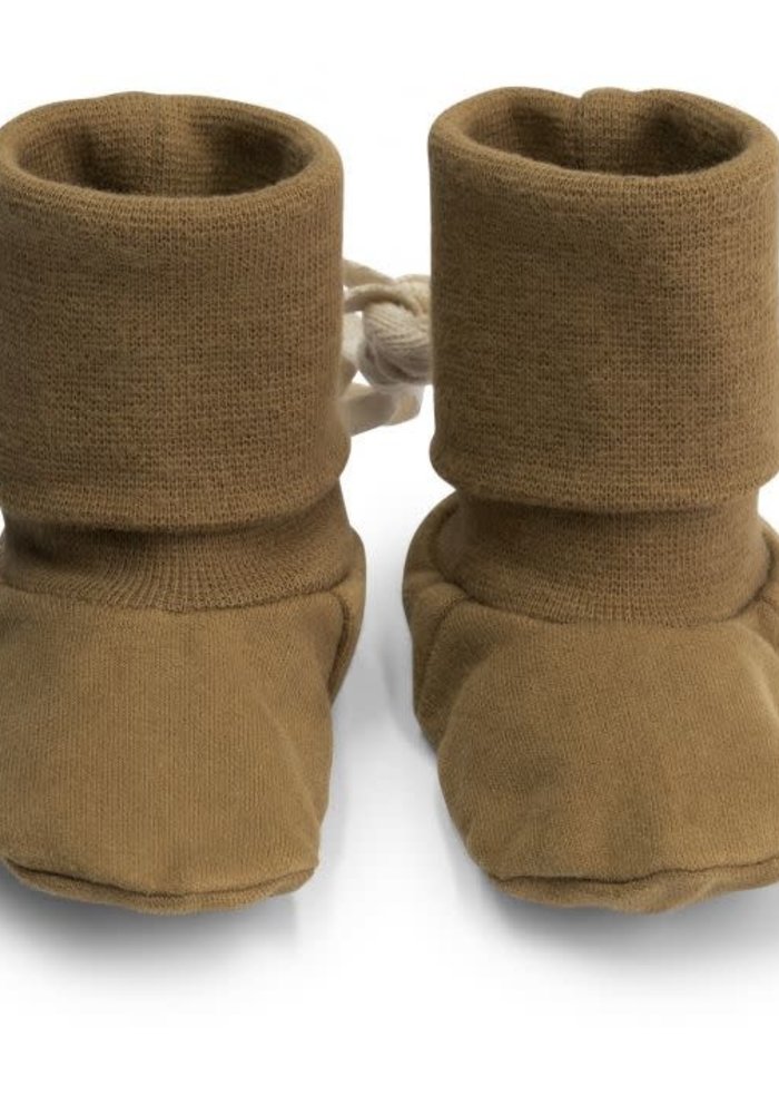 Gray Label Baby Ribbed Booties Peanut