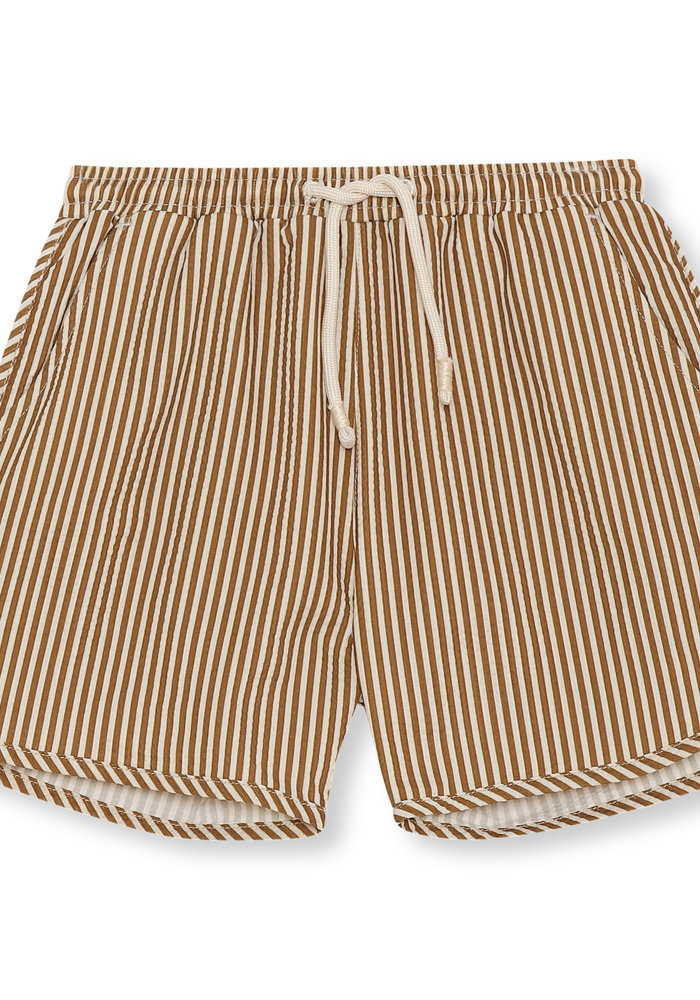 Konges Slojd Asnou Swimshorts Stripe Bronze Brown
