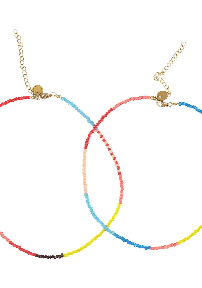 PIUPIUCHICK two necklaces | multicolor glass beads