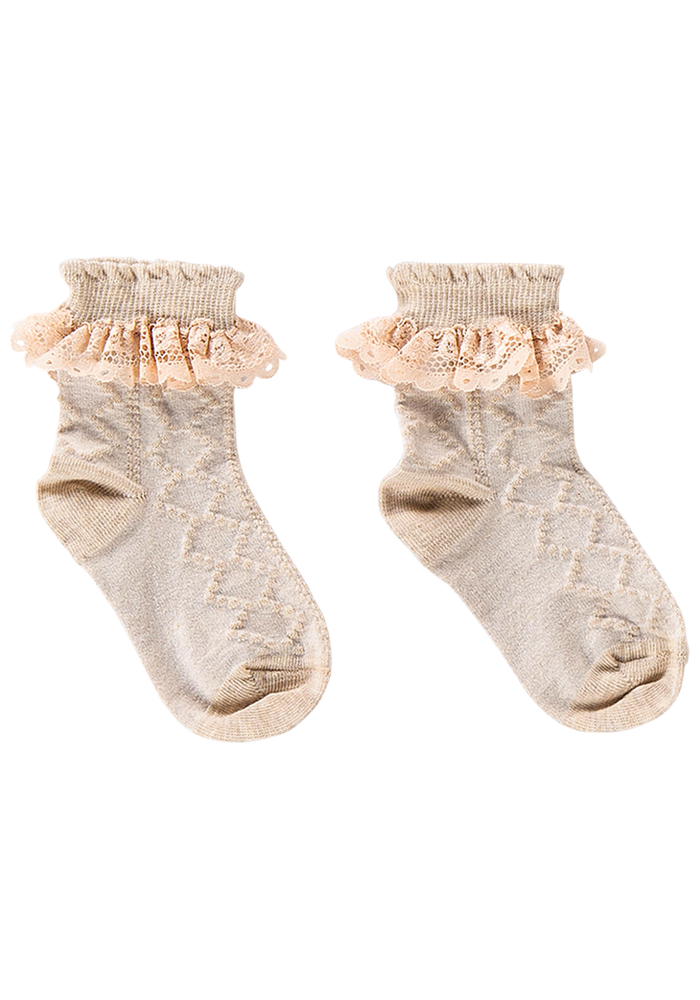 House of Jamie Ankle Socks Pelerine Oatmeal and Lace