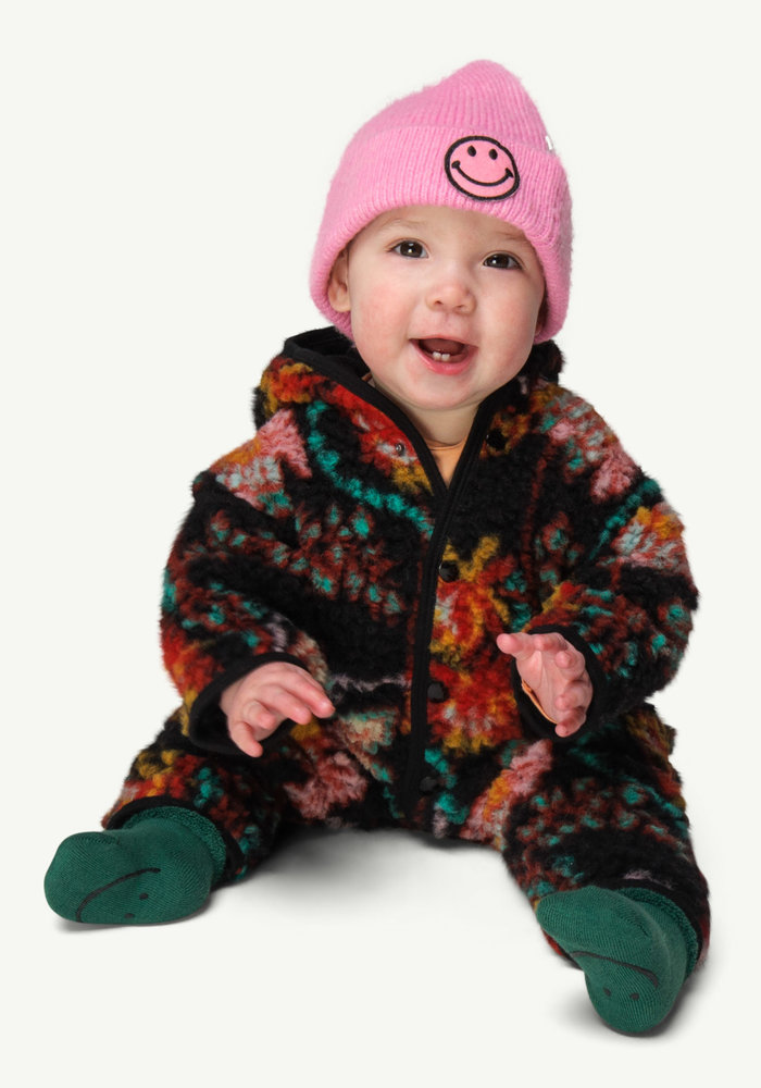 Maed for Mini Smiley salmon knitted beanie | 44 - 46