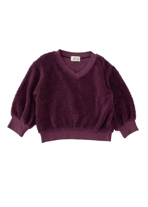 LONGLIVETHEQUEEN Longlivethequeen teddy sweater plum