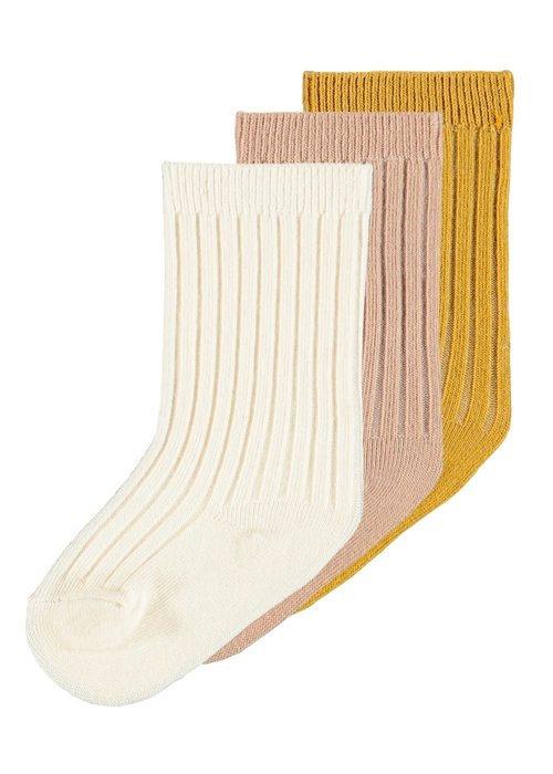 Lil' Atelier LIL' ATELIER 3 PACK BABY RIBBED SOCKS