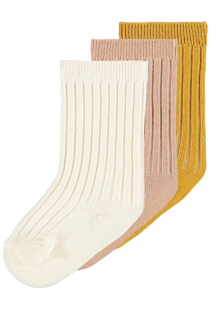 LIL' ATELIER 3 PACK BABY RIBBED SOCKS