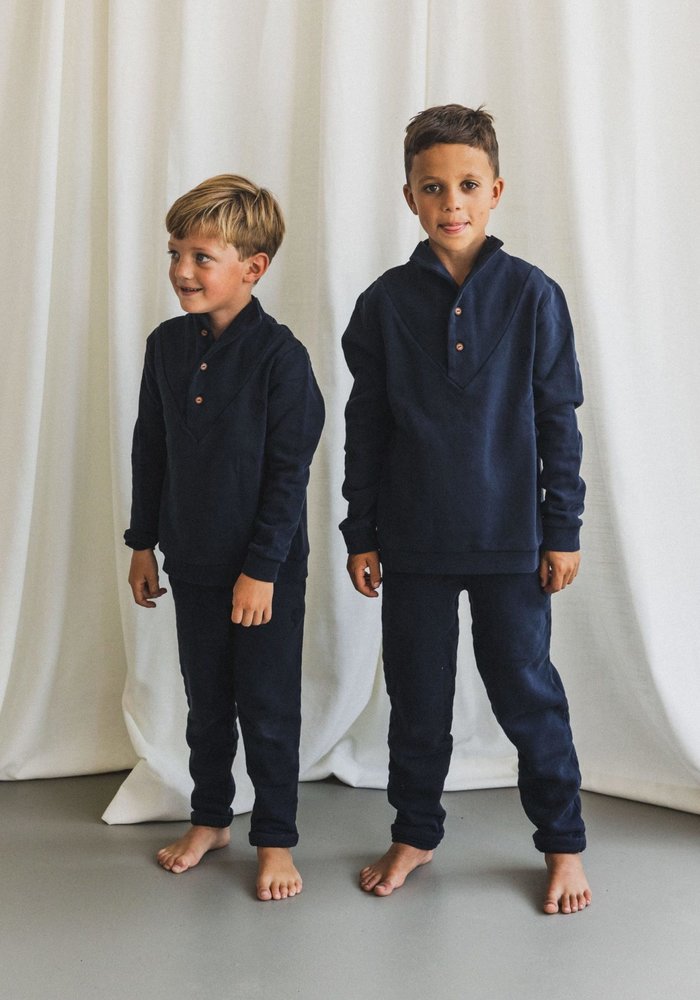 Charlie Petite Etienne Sweater with Collar Navy
