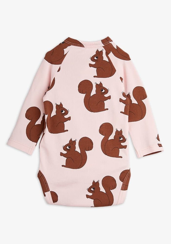 Mini Rodini Squirrels Aop Wrap Body Pink - 0M