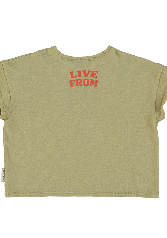 PIUPIUCHICK T-SHIRT | KHAKI W/ STAR PRINT