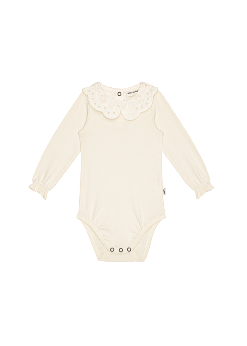 House of Jamie HOUSE OF JAMIE CROCHET COLLAR BODYSUIT CREAM