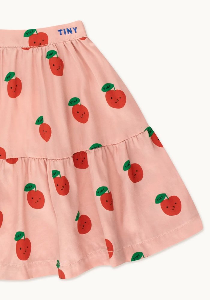 TINYCOTTONS APPLES SKIRT powder pink/deep red