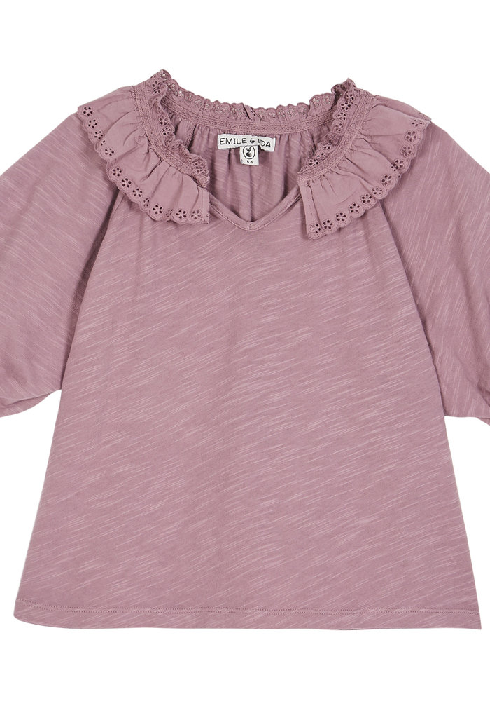 EMILE ET IDA PURPLE ORGANIC COTTON BLOUSE | 10 Y