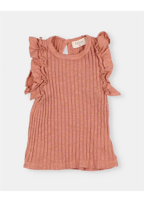 BUHO BUHO RIB RUFFLE T-SHIRT SIENNA | 09 M