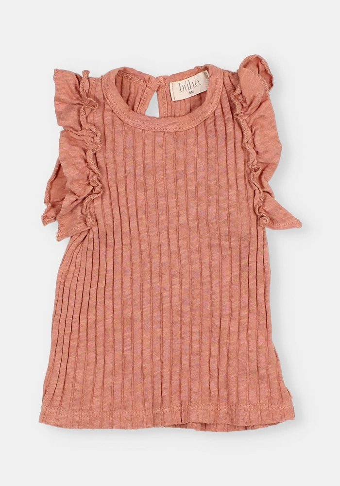 BUHO RIB RUFFLE T-SHIRT SIENNA | 09 M