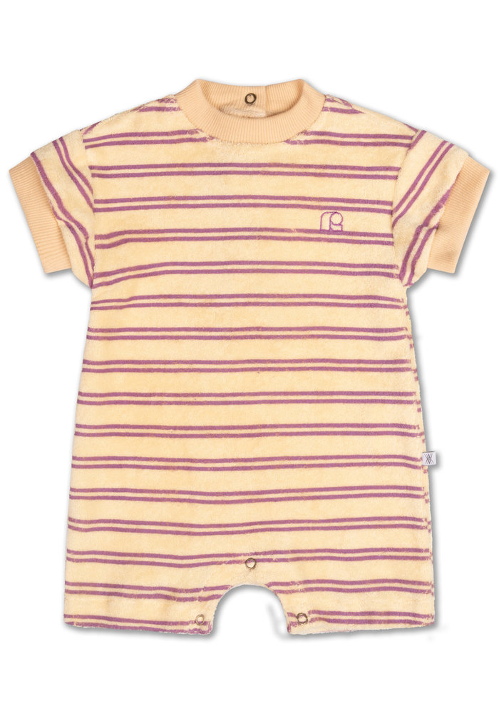 REPOSE AMS 09. PLAYSUIT SUMMER NUDE VIOLET STRIPE