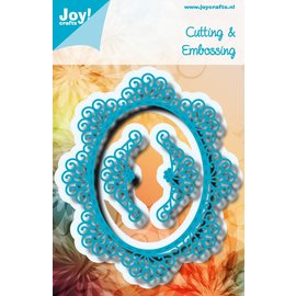 Joy!Crafts Snijstencil  - Ovaal Blauw met sierrand
