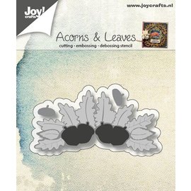 Joy!Crafts Snij-embos-debosstencil - eikels en bladeren