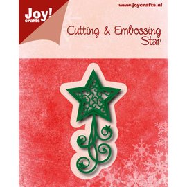 Joy!Crafts Snij-embosstencil - Kerstster met swirls