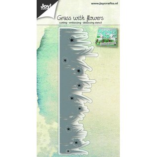 Joy!Crafts Snij-embos-debosstencil - Grasrand met bloemen