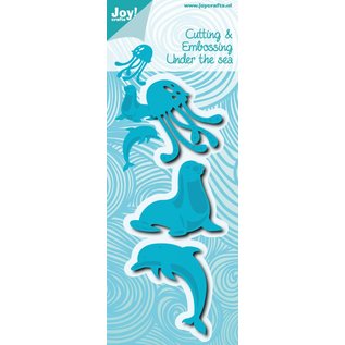 Joy!Crafts Snij-embosstencil - Zeehond, Dolfijn, Kwal