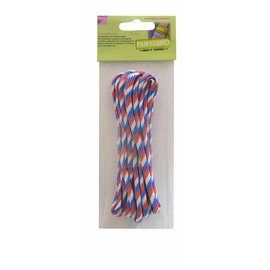 Joy!Crafts Paracord rood/wit/blauw 5 m