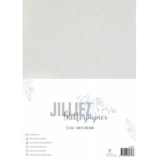 Jilliez Jilliez Papierset A4 glitter 3 vel Parelmoer