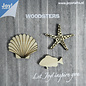 Joy!Crafts Woodsters - Houten figuren - Zeester- schelp- vis