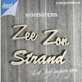 Joy!Crafts Woodsters - Houten woorden - Zee - Zon -Strand