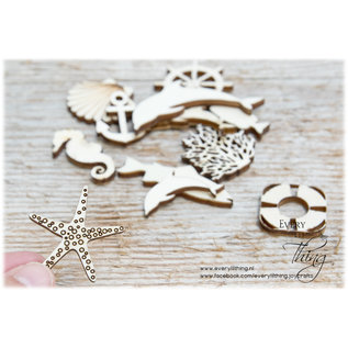 Joy!Crafts Woodsters - Houten figuren - Zeepaard- koraal- groot vis