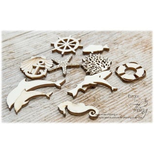 Joy!Crafts Woodsters - Houten figuren - Zeester- schelp- vis